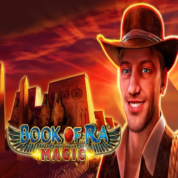 Book of Ra Magic slot logo by Greentube at Lyra Bet Casino